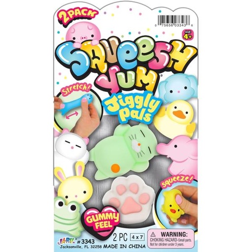 [JU3343] Mini Figuras Jiggly Pals Brilla en la Oscuridad Bolsa Set/2 Display/36 Surt/6 4a+