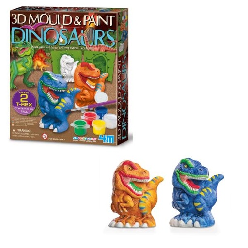 [4M4777] Dinosaurios T-Rex 3D Moldea y Pinta 5a+