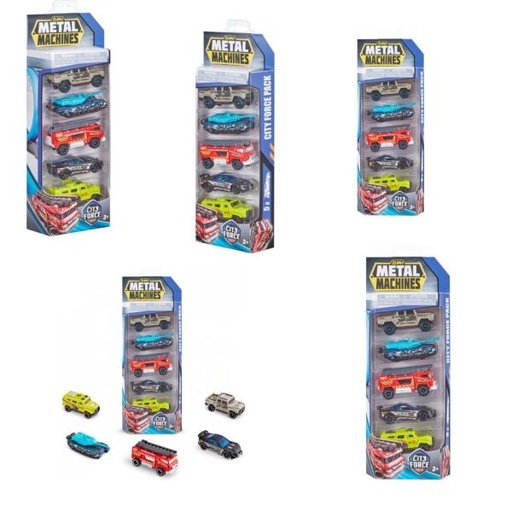[ZU6767] Carritos de Metal City Force en Set de 5 3a+