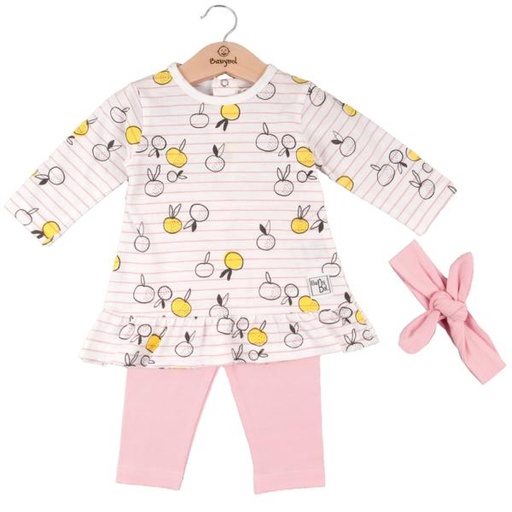 [BBL1309066M] Conjunto de 2 Piezas + Cinta Manga Larga de Naranjas de Color Rosa palo 6m