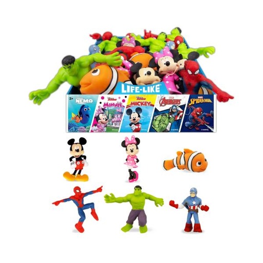 [JU6900] Figuras Estirables de Disney y Marvel Displ/24 Surtido 3a+ (6900A-B-C-D-E-F)