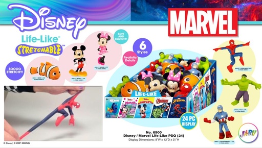 [JU6900] Figuras Estirables de Disney y Marvel Displ/24 Surtido 3a+ (6900A-B-C-D-E-F)