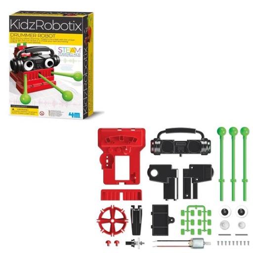[4M3442] Robot Bateria Chatarrero Armable Kidzroboix 5a+