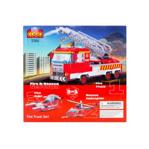 [CO3086] Carro de Bomberos al Rescate 3en1 249Pzs 6a+