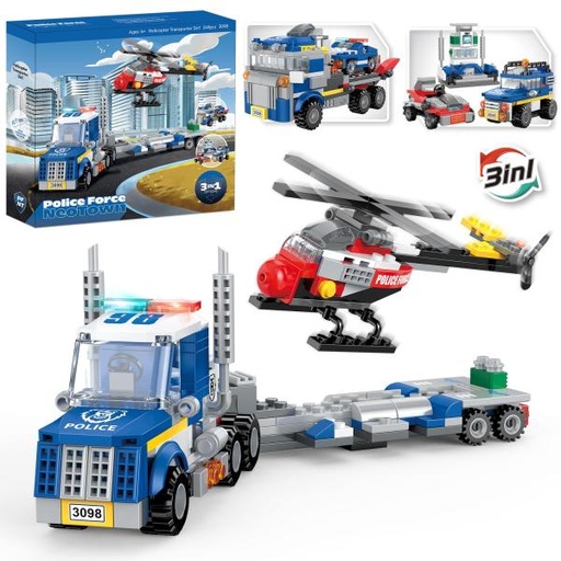 [CO3098] Transportador de Helicóptero Armable 3en1 249 pzs 6a+