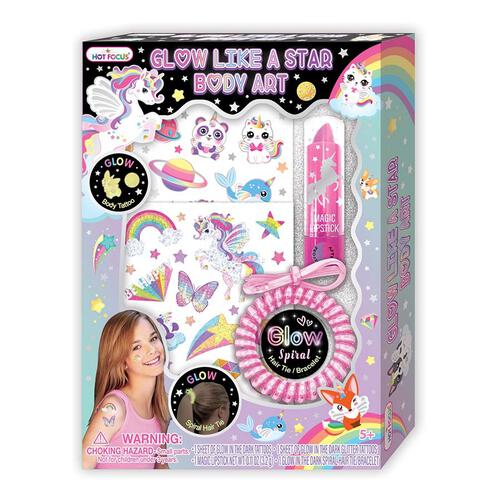 [HF051GD] Set de Arte Tattoo Decora tu Cuerpo Brillan en la oscuridad 5a+