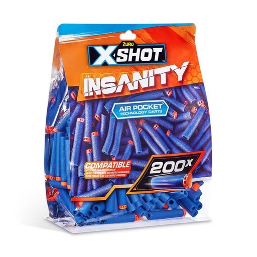 [ZU36624] Dardos para Recargar Xshot Insanity 200Pzs 8a+