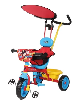 [PI10091MK] Triciclo C/ Cinturon & Guia de  Luxe Mickey 3en1 1.5+