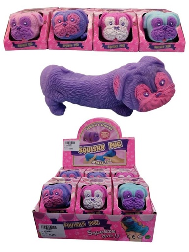 [HY10631] Squishy de Perrito Pug Estirable Displ/12 Surt/4 3a+
