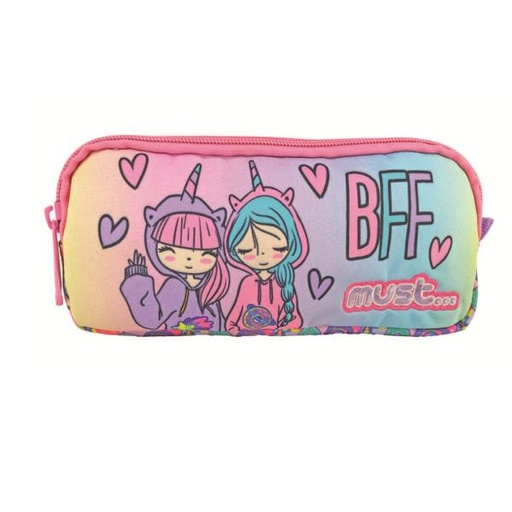 [DK585536] Cartuchera Must Energy 21X6X9 cm 2 Zippers Mejores Amigos Para Siempre