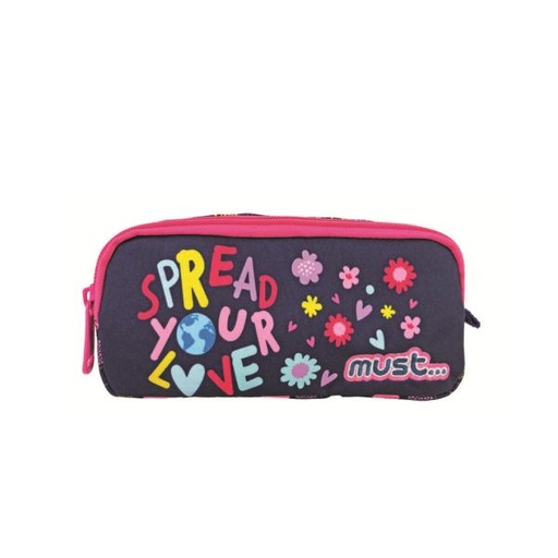 [DK585551] Cartuchera Must Energy 21X6X9 cm 2 Cremalleras, Difunde Tu Amor