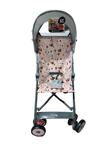 [AC12011011] Coche Sombrilla Rosado con Gris de Animalitos de la Selva 0m+