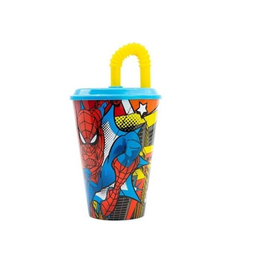 [SR74730] Vaso con Pajilla de Spider-Man 430ml