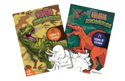 [ES4219] Libro Colorea Dinosaurios Surt/2 3a+
