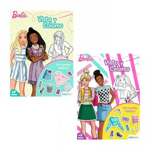 [ES4120] Libro de Barbie Visto y Coloreo Surt/2 3a+
