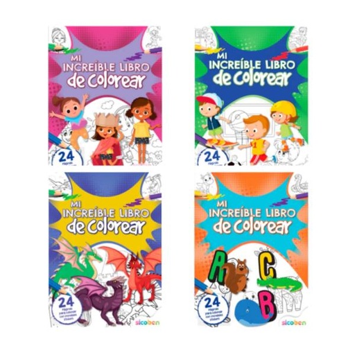 [ES9115] Libros Mi Increíble Libro de Colorear Surt/4 3a+