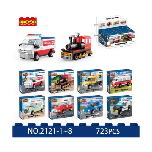 [CO2121] Carros y Vehículos de Transporte Displ/8 Surt/8 6a+