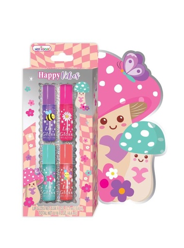 [HF080GM] Set de 4 Brillos de Labios Perfumados de Hongos 5a+