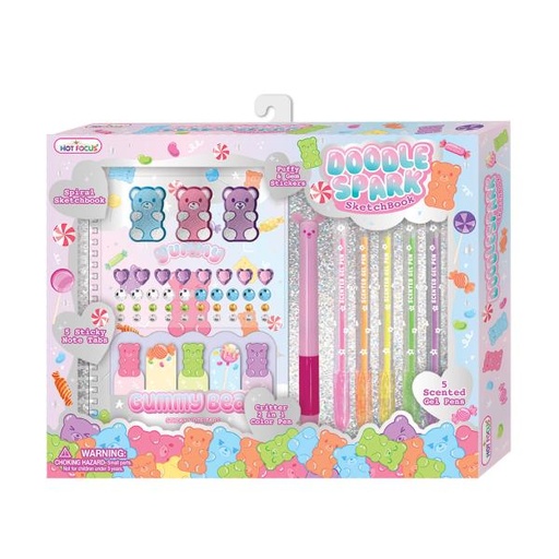 [HF207GB] Set de Libreta con Lapiceros de Gomitas de Osos 5a+