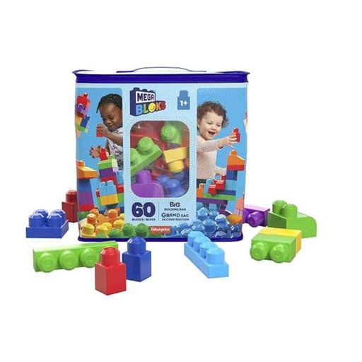 [MTDCH55] Fisher-Price Mega Blocks Bolsa Grande con Bloques de Construcción Azul 60pzs 1a+
