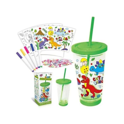 [WWJX204261A] Vaso de 500ml para Decorar de Dinosaurios 6a+ (453387)