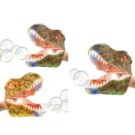 [WWQ9899ZJ11] Lanzador de Burbujas de Dinosaurio con Luz y Sonido 3a+