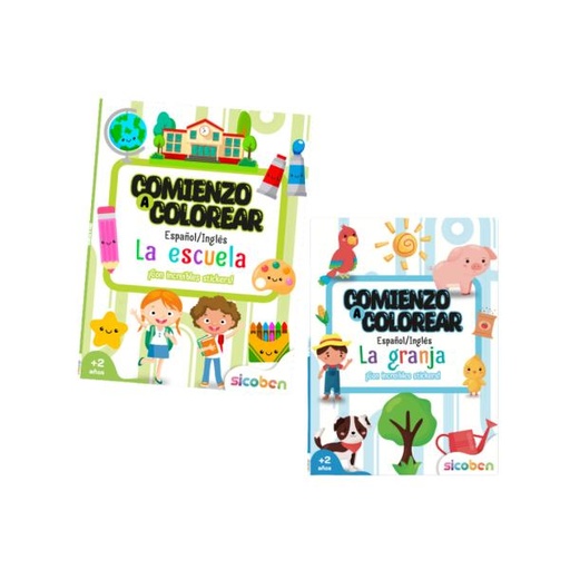 [ES0323] Libros Comienzo a Colorear Español / Inglés Surt/2 2a+