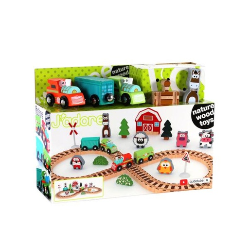 [JD833304] Tren de Madera con Granja y Accesorios 2a+