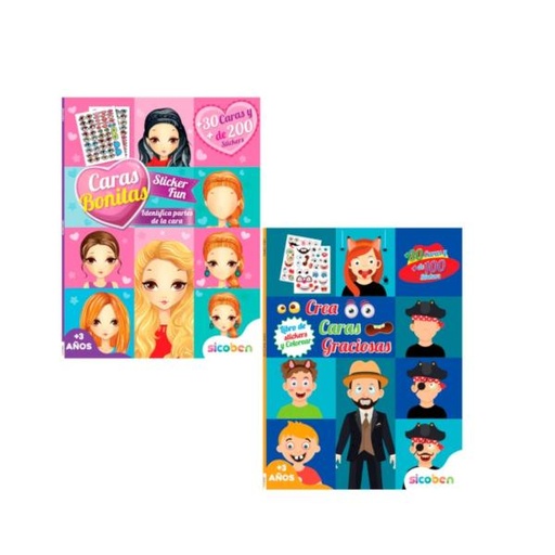 [ES6193] Libro Colección Crea Caritas Crea Caras Graciosas Surt/2 3a+