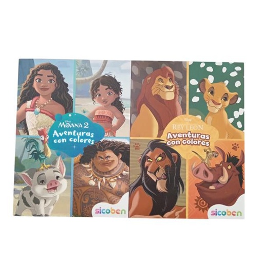 [ES6409] Libro para Colorear Disney Moana y El Rey León Y Stitch Surt/4