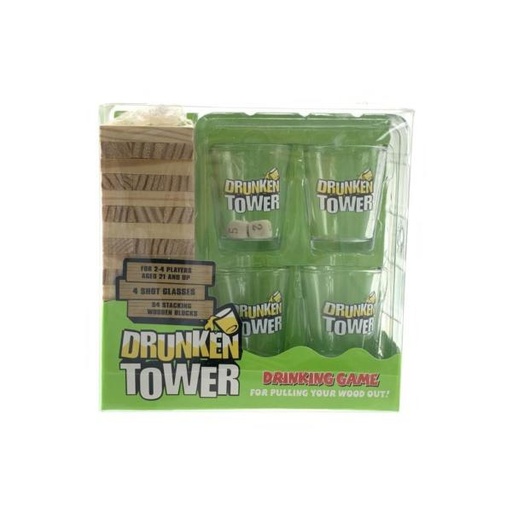 [WWAS21454B] Juego de Mesa Mini Torre Drinking Game 18a+