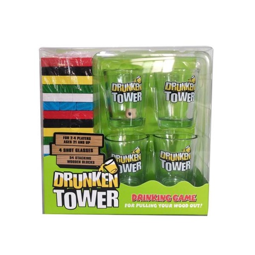 [WWAS21454C] Juego de Mesa Mini Torre de Colores Drinking Game 18a+