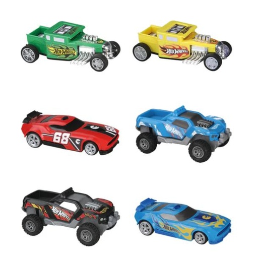 [FX72190] Hot Wheels VehÍculos de Pullback Surt/6 13cm 3a+