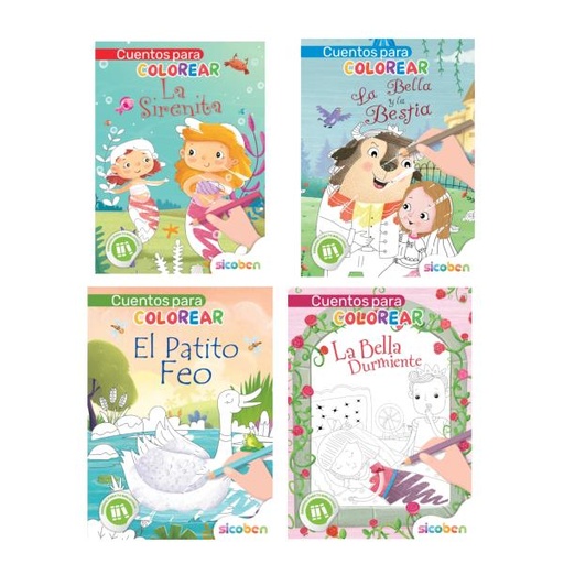 [ES2523] Libro de Cuentos para Colorear Displ/24 Surt/4