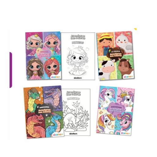 [ES5494] Libro para Colorear Aventuras con Colores Surt/4