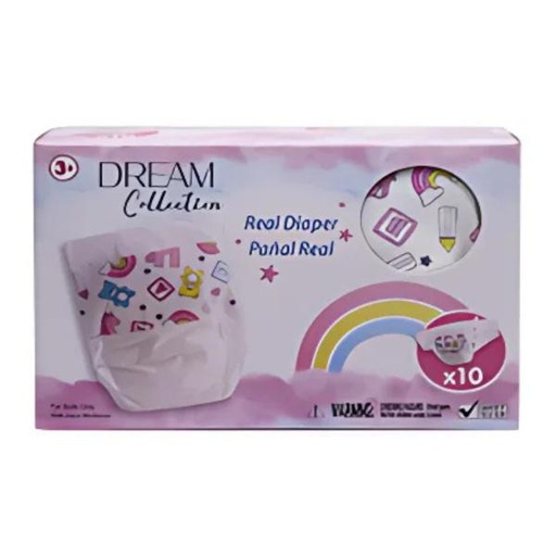 [GIG65617] Pañal Real para Muñecas Dream Collection Set/10 3a+