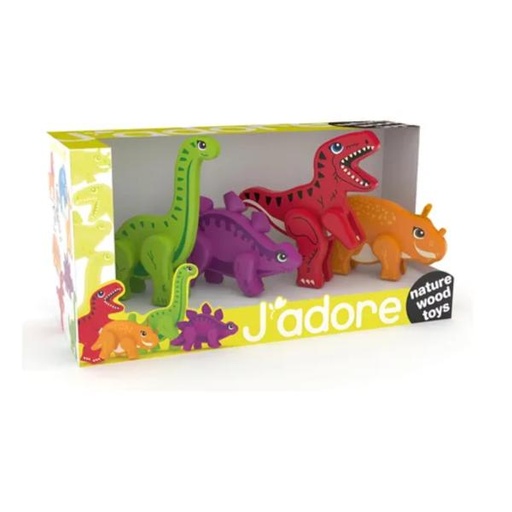 [JD818987] Figuras de Dinosaurios de Madera Set/4 1a+