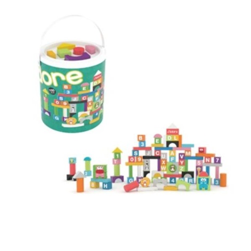 [JD833306] Bloques de Construcción de Madera 100Pzs 1 1/2 a+