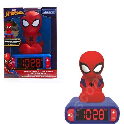 [LX07731] Reloj Despertador con Luz Nocturna y Sonido Marvel Spider-Man