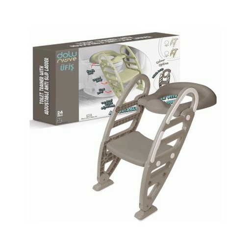 [DO7243] Inodoro Entrenador con Escalera Ajustable Antineslizante Café 24m+