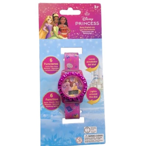 [PI11788PR] Reloj Digital LCD con Luces Parpadeantes Disney Princesas 3a+