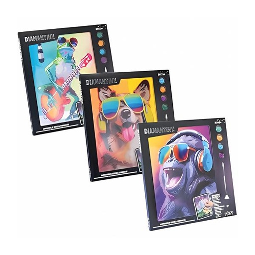 [NC96575] Cuadro de Tela para Pintar con Cristales Plastios 3D Surt/3 8a+