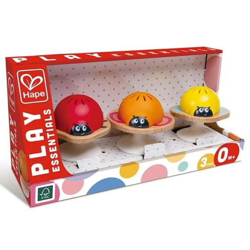 [HIE0110] Sonajero con Ventosas Set/3 de Mariquitas 0-24m