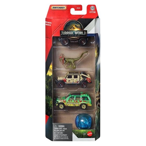 [MTJGL60] Matchbox Carritos  Jurassic World Rebrth Set/5 Surt/3 3a+