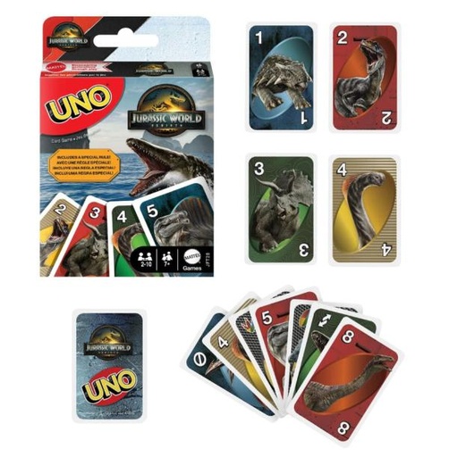 [MTJFT28] Juego de Mesa UNO Jurassic World Rebirth 7a+