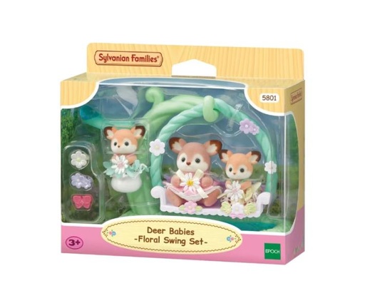 [EH05801] Familia Sylvannia Bebés Ciervos Columpio Floral 3a+