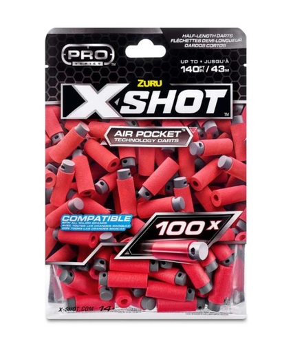 [ZU36601] Dardos para Recargar Xshot Air Pocket 100Pzs  8a+