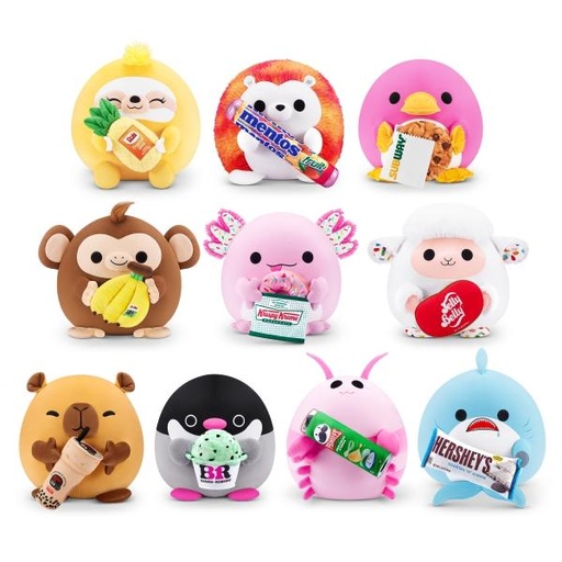 [ZU77605] Peluche con Snaclles 10cm Displ/6 Surt/110m+