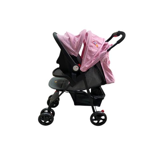 [FDAHC3P] Coche 4 Rueda Rosado  c/Portabebé 14Kg Máx(459419)