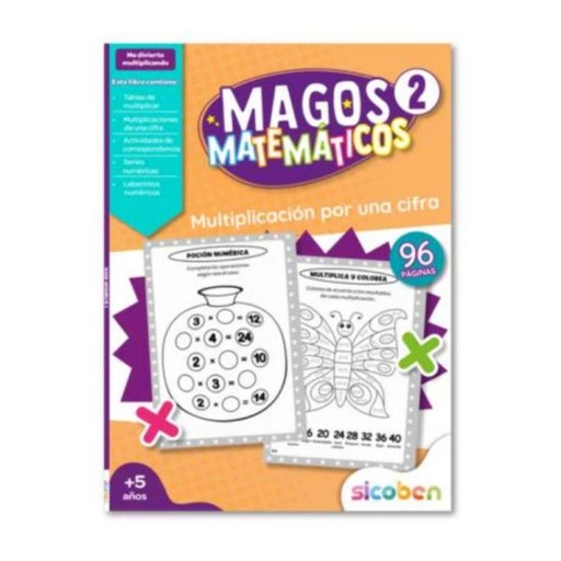 [ES6388] Libro Me Divertivo Multiplicando Magos de Matematicas 8a+